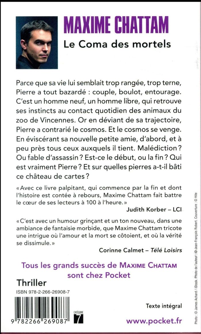 Quatrième de couverture de « Le coma des mortels »