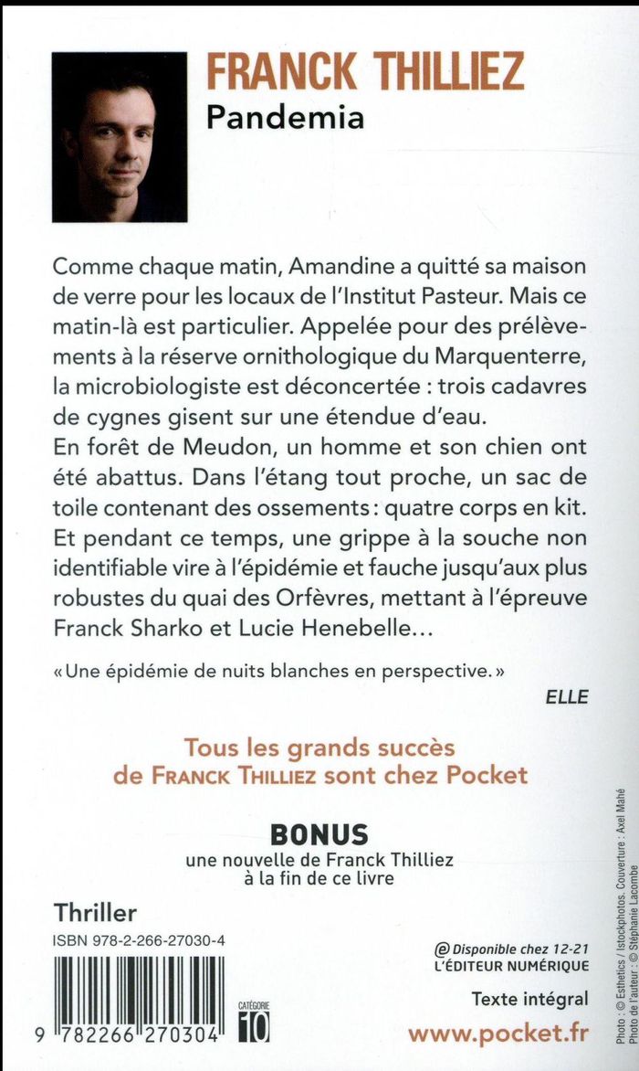 Quatrième de couverture de « Pandemia »