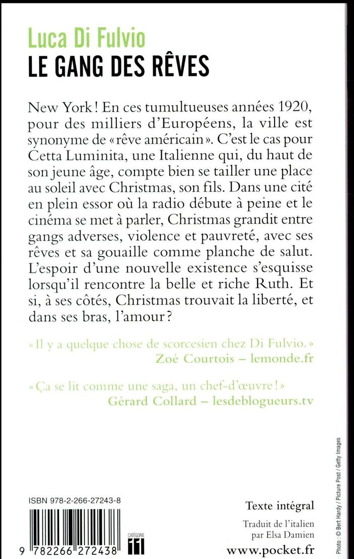 Quatrième de couverture de « LE GANG DES REVES »
