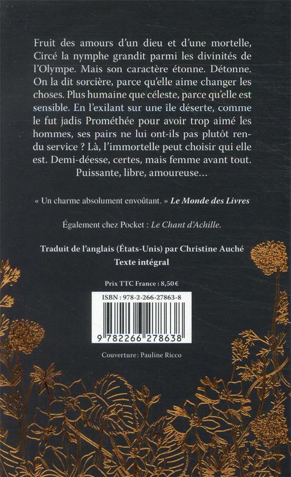Quatrième de couverture de « CIRCE »