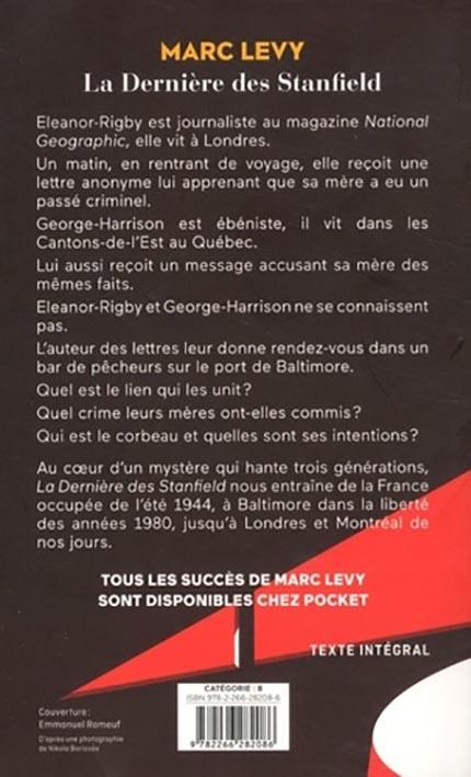 Quatrième de couverture de « LA DERNIERE DES STANFIELD »