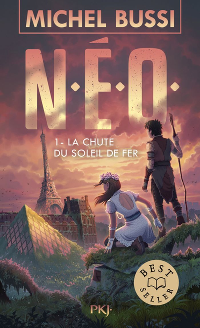 Couverture du livre « N.E.O. T1 : LA CHUTE DU SOLEIL DE FER » de Michel Bussi, librairie Les Contes Infusés à Corte