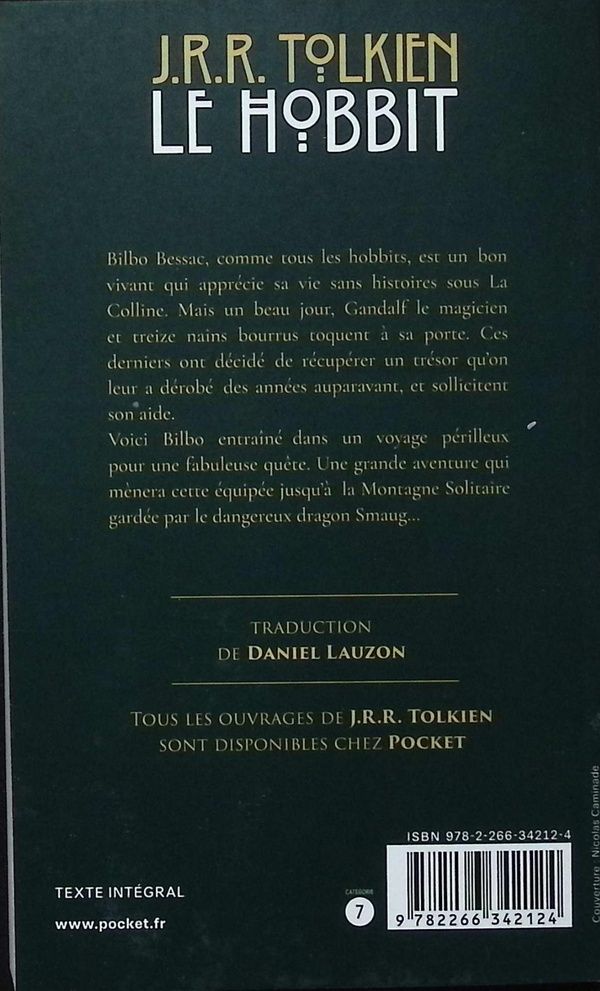 Quatrième de couverture de « LE HOBBIT »