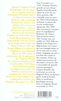 Quatrième de couverture de « La scène londonienne »