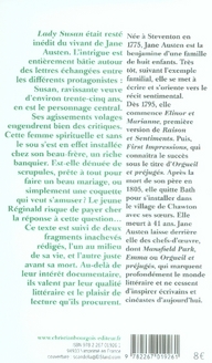 Quatrième de couverture de « Lady Susan »