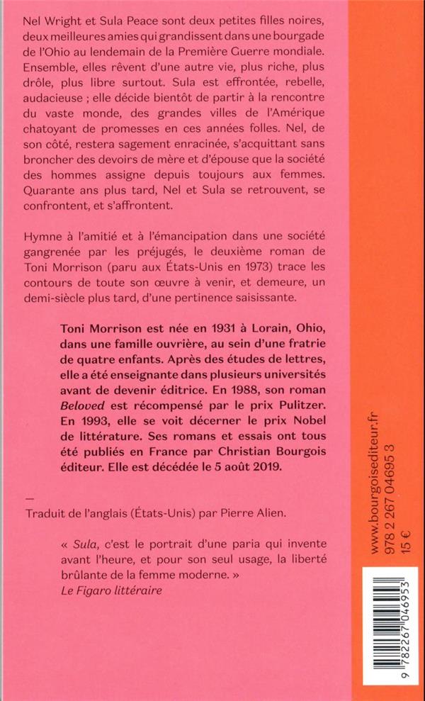 Quatrième de couverture de « Sula »