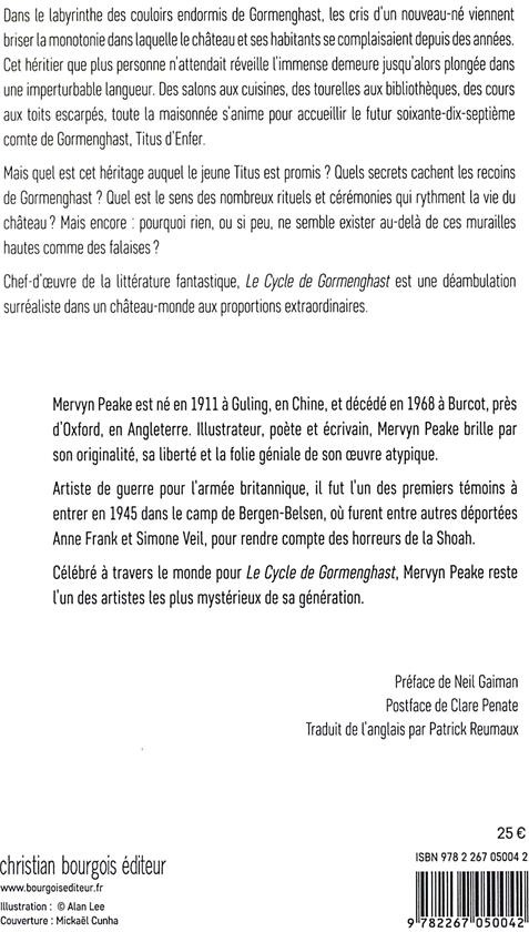 Quatrième de couverture de « TITUS D'ENFER - VOL01 - LE CYCLE DE GORMENGHAST »