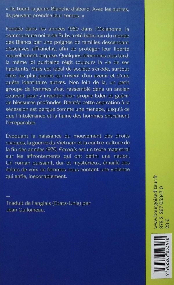 Quatrième de couverture de « Paradis »