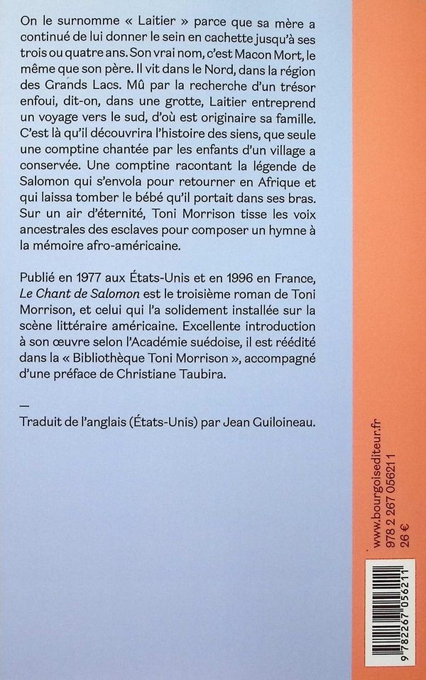 Quatrième de couverture de « Le Chant de Salomon »