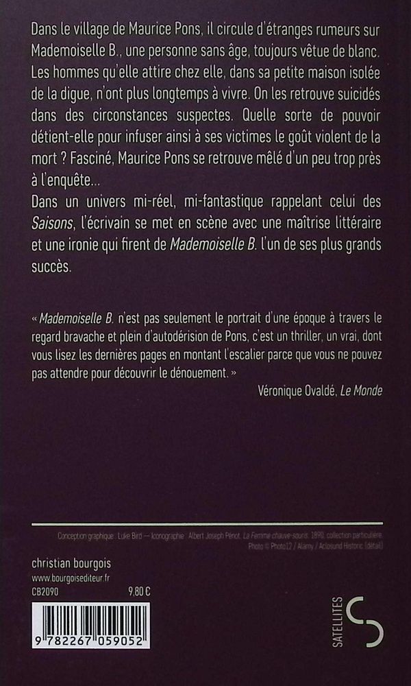 Quatrième de couverture de « Mademoiselle B. »
