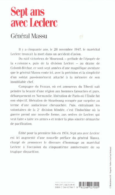 Quatrième de couverture de « SEPT ANS AVEC LECLERC »