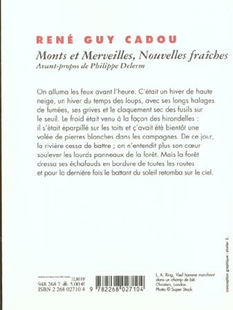 Quatrième de couverture de « MONTS ET MERVEILLES - NOUVELLES FRAICHES »