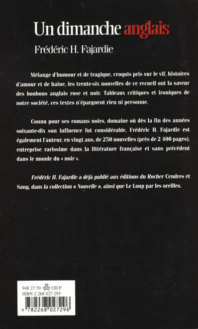 Quatrième de couverture de « UN DIMANCHE ANGLAIS »