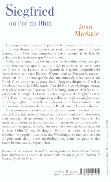 Quatrième de couverture de « SIEGFRIED OU L'OR DU RHIN »