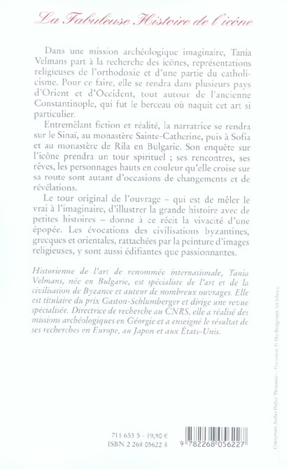 Quatrième de couverture de « LA FABULEUSE HISTOIRE DE L'ICONE »