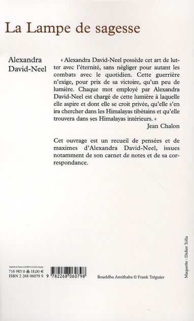 Quatrième de couverture de « LA LAMPE DE SAGESSE »