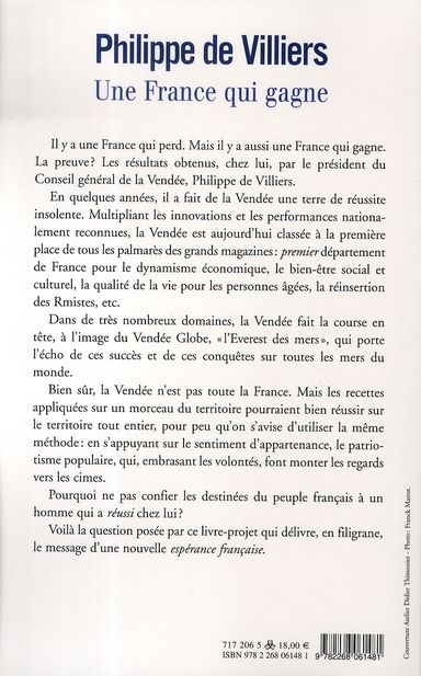 Quatrième de couverture de « Une France qui gagne »