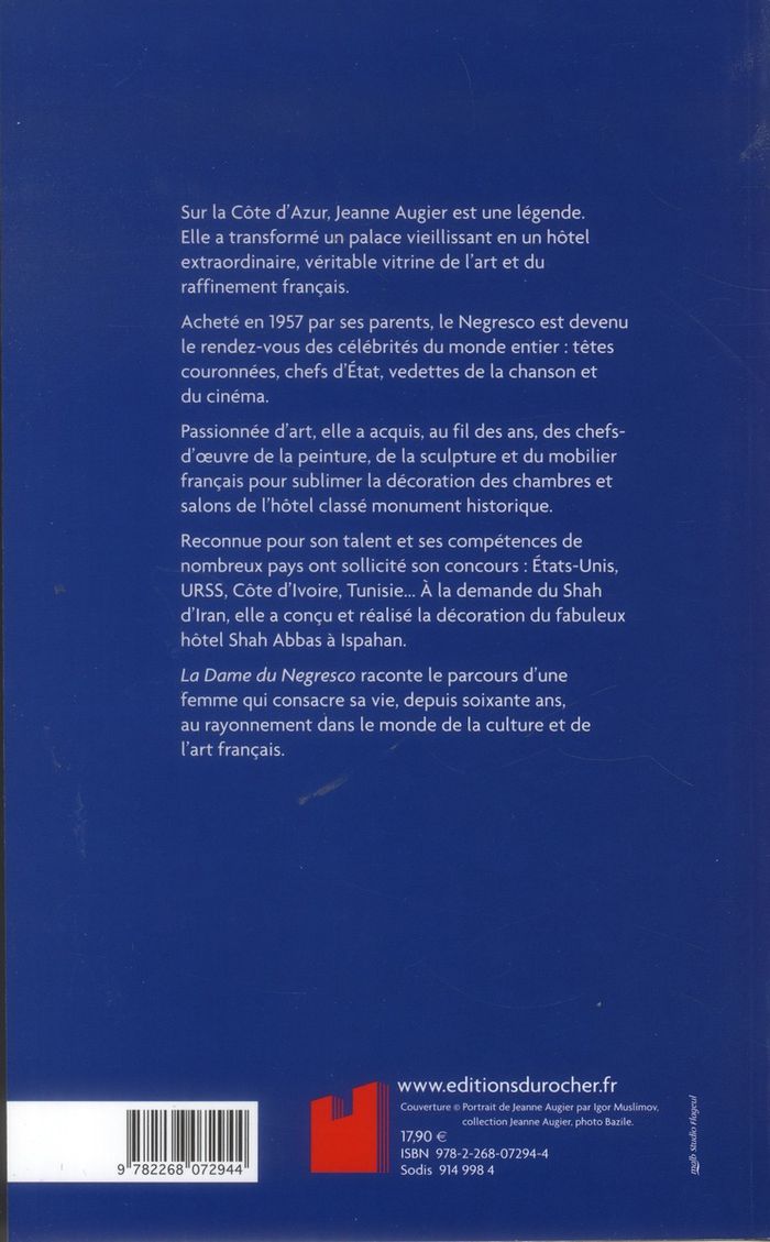 Quatrième de couverture de « LA DAME DU NEGRESCO »