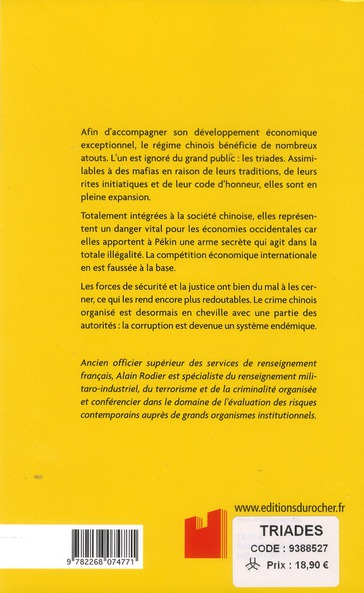 Quatrième de couverture de « LES TRIADES - LA MENACE OCCULTEE »