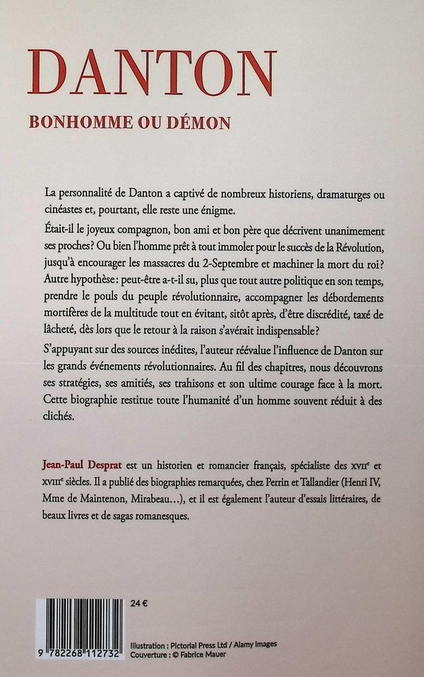 Quatrième de couverture de « Danton : bonhomme ou démon »