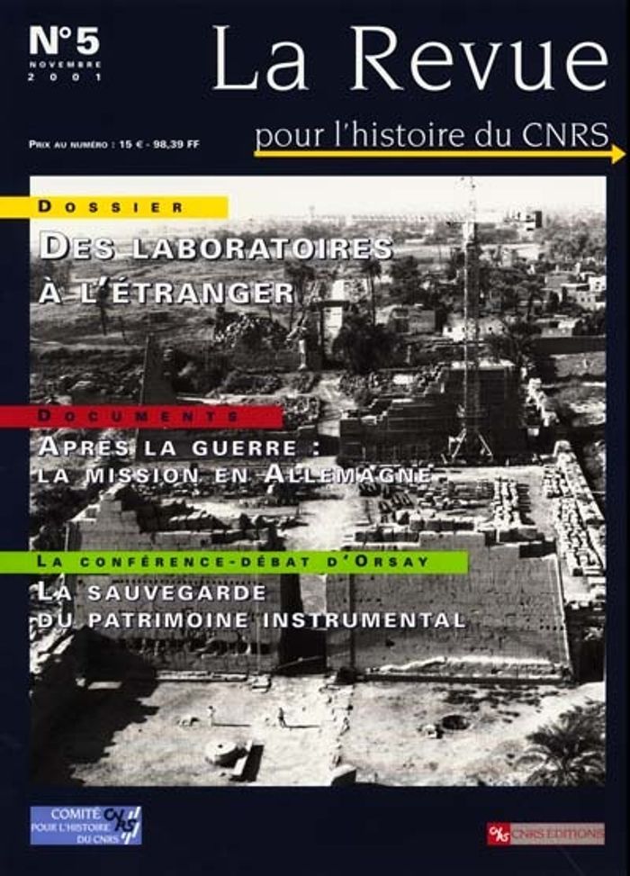 Couverture du livre « REVUE POUR L'HISTOIRE DU CNRS N 5 DOSSIER : DES LABORATOIRES... » de Collectif, librairie Les Contes Infusés à Corte