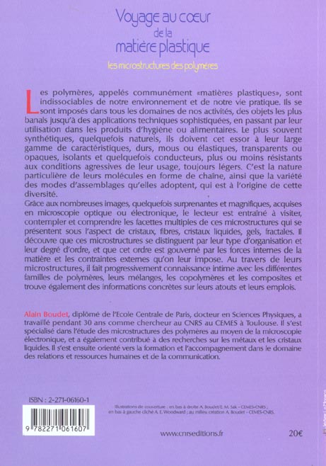 Quatrième de couverture de « VOYAGE AU COEUR DE LA MATIERE PLASTIQUE »