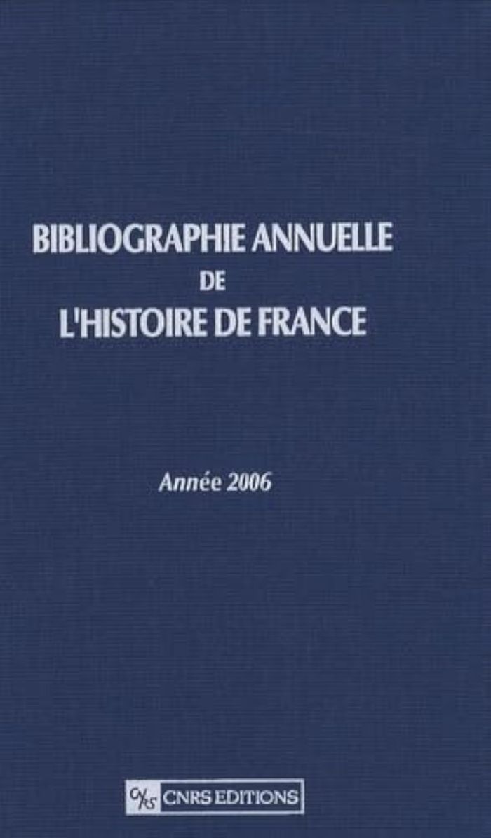 Couverture du livre « BIBLIOGRAPHIE ANNUELLE DE L'HISTOIRE DE FRANCE » de Collectif, librairie Les Contes Infusés à Corte