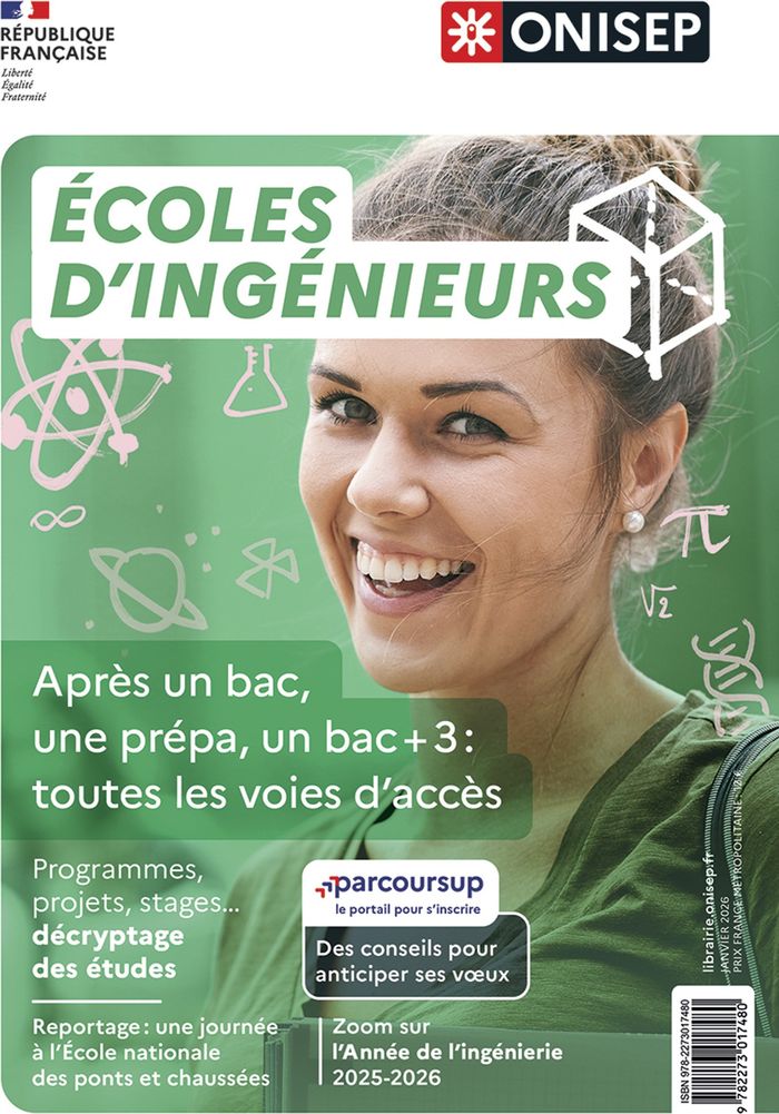 Couverture du livre « Écoles d'ingénieurs : après un bac, une prépa, un bac + 3 » de Office national d'information sur les enseignements et les professions, librairie Les Contes Infusés à Corte