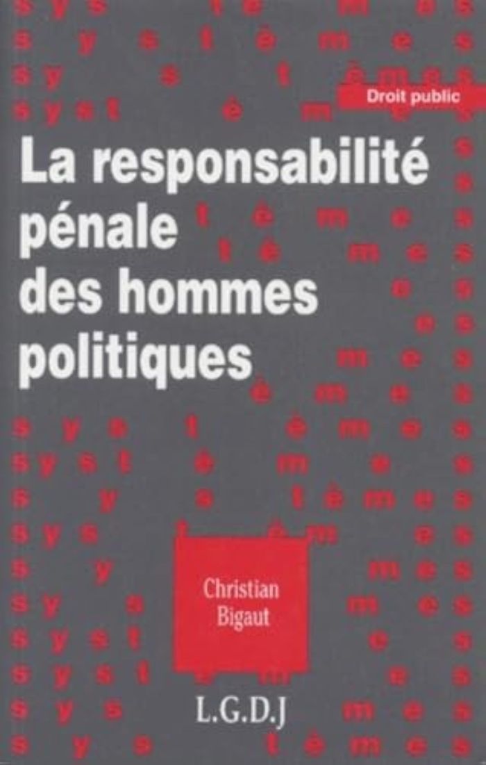Couverture du livre « LA RESPONSABILITE PENALE DES HOMMES POLITIQUES » de C. Bigaut, librairie Les Contes Infusés à Corte