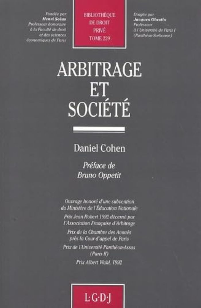 Couverture du livre « ARBITRAGE ET SOCIETE - VOL229 » de Daniel Cohen, librairie Les Contes Infusés à Corte