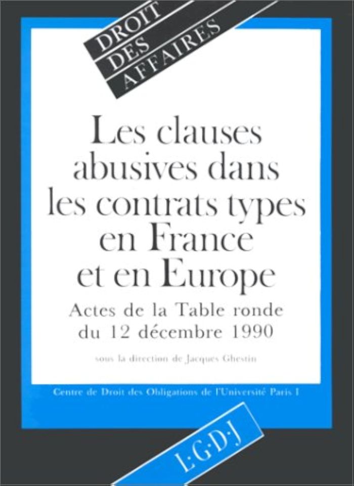 Couverture du livre « CLAUSES ABUSIVES CONTRATS TYPE » de Collectif, librairie Les Contes Infusés à Corte