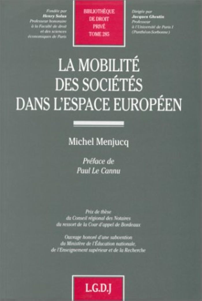 Couverture du livre « LA MOBILITE DES SOCIETES DANS L'ESPACE EUROPEEN - VOL285 » de M. Menjucq, librairie Les Contes Infusés à Corte
