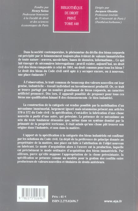 Quatrième de couverture de « LE BIEN INDUSTRIEL - VOL448 »