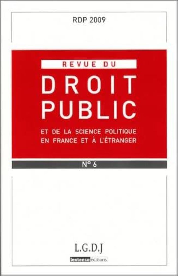 Couverture du livre « REVUE DU DROIT PUBLIC N 6 2009 » de Collectif, librairie Les Contes Infusés à Corte