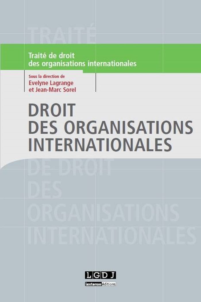 Couverture du livre « DROIT DES ORGANISATIONS INTERNATIONALES » de Lagrange/sorel, librairie Les Contes Infusés à Corte