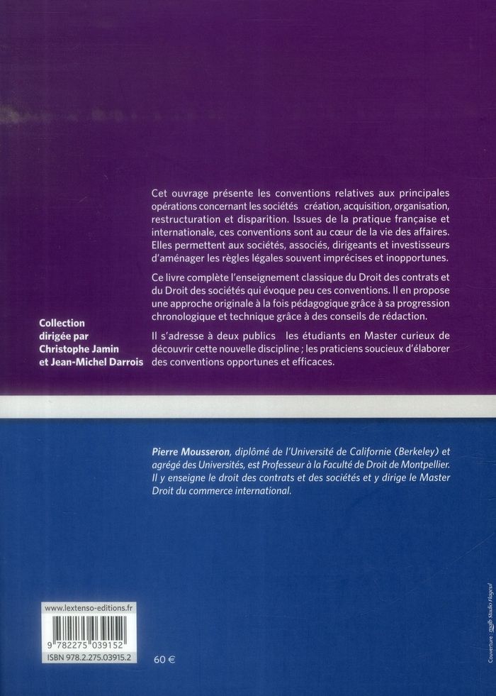 Quatrième de couverture de « LES CONVENTIONS SOCIETAIRES - 2EME EDITION »