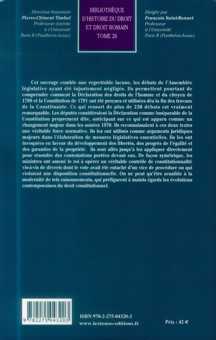 Quatrième de couverture de « L'INVOCATION DE LA DECLARATION DES DROITS DE L'HOMME ET DE LA CONSTITUTION DANS - VOL26 - MENTION SP »