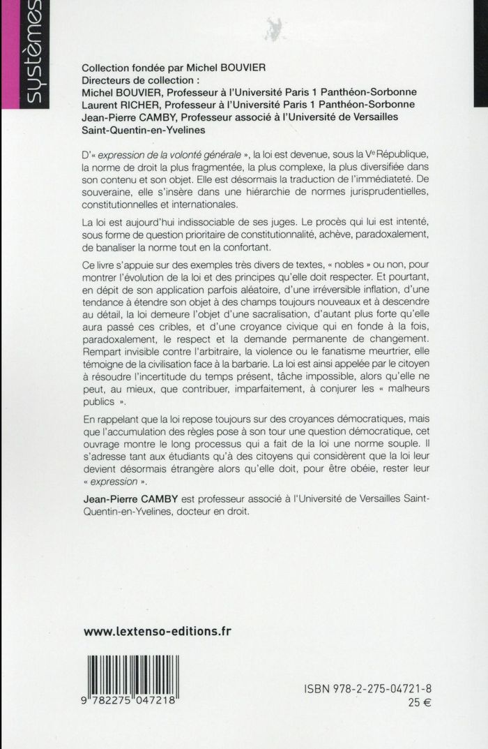 Quatrième de couverture de « LA LOI »