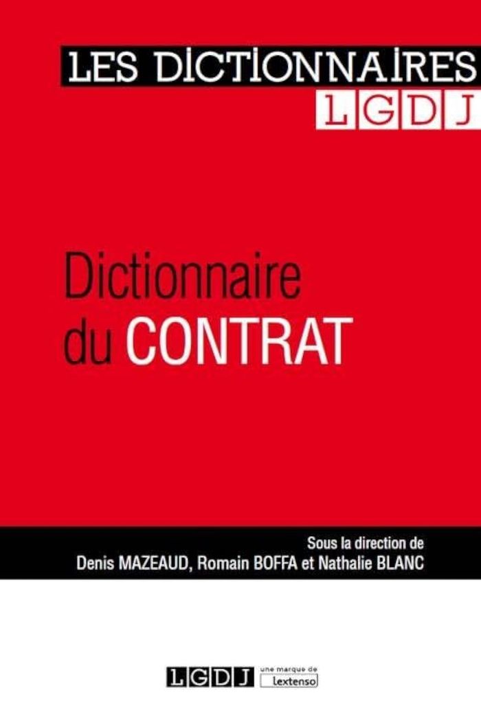 Couverture du livre « DICTIONNAIRE DU CONTRAT » de Mazeaud/boffa, librairie Les Contes Infusés à Corte