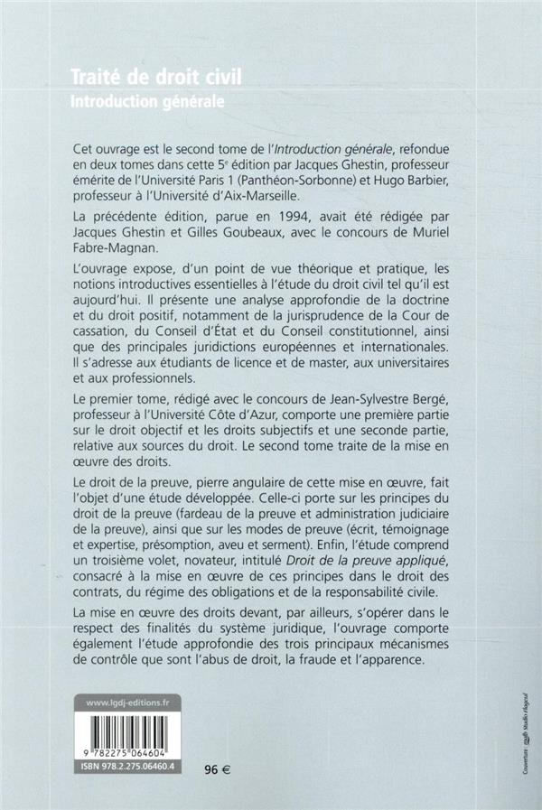 Quatrième de couverture de « INTRODUCTION GENERALE - TOME 2 »