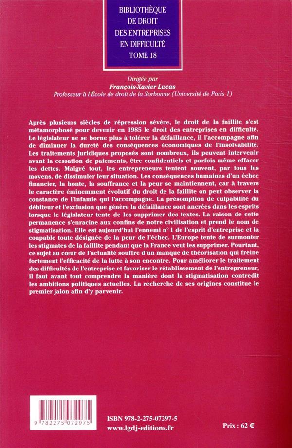 Quatrième de couverture de « LA CONSTANCE DES STIGMATES DE LA FAILLITE - TOME 18 - DE L'ANTIQUITE A NOS JOURS »