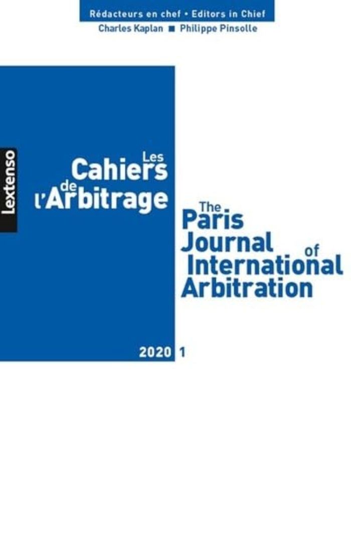 Couverture du livre « LES CAHIERS DE L'ARBITRAGE N 1-2020 » de Collectif, librairie Les Contes Infusés à Corte