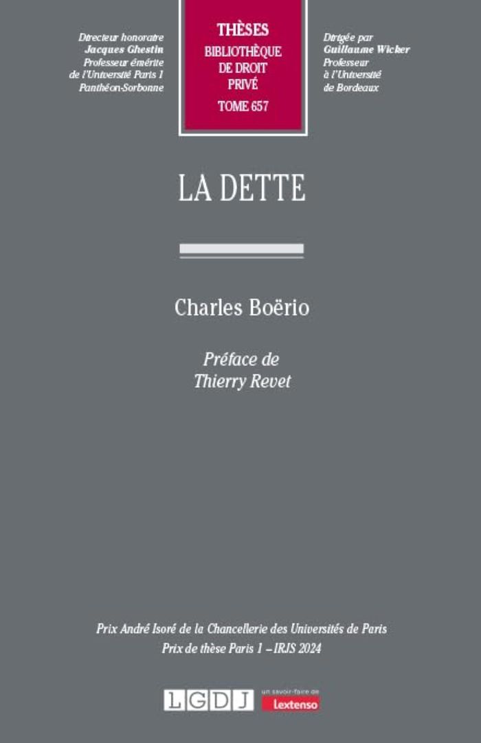 Couverture du livre « La dette » de Charles Boërio, librairie Les Contes Infusés à Corte