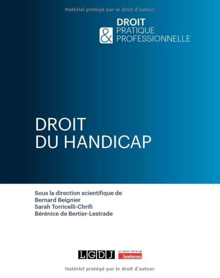 Couverture du livre « DROIT DU HANDICAP » de Beignier, librairie Les Contes Infusés à Corte