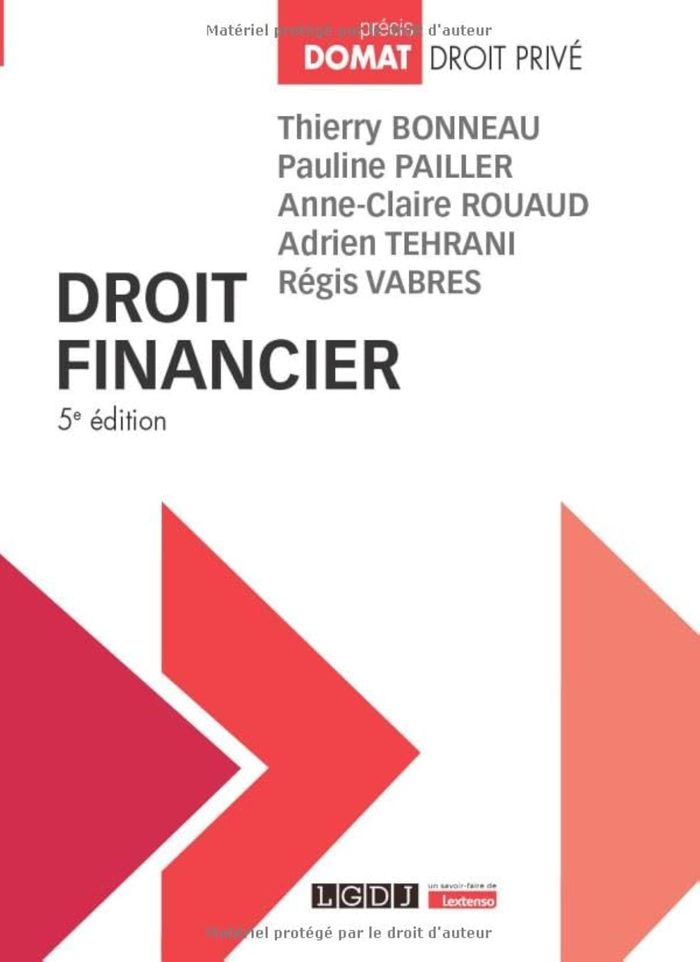 Couverture du livre « Droit financier » de Thierry Bonneau, librairie Les Contes Infusés à Corte