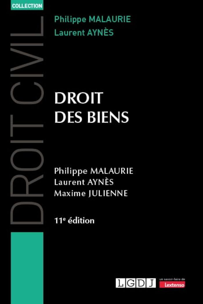 Couverture du livre « Droit des biens » de Philippe Malaurie, librairie Les Contes Infusés à Corte