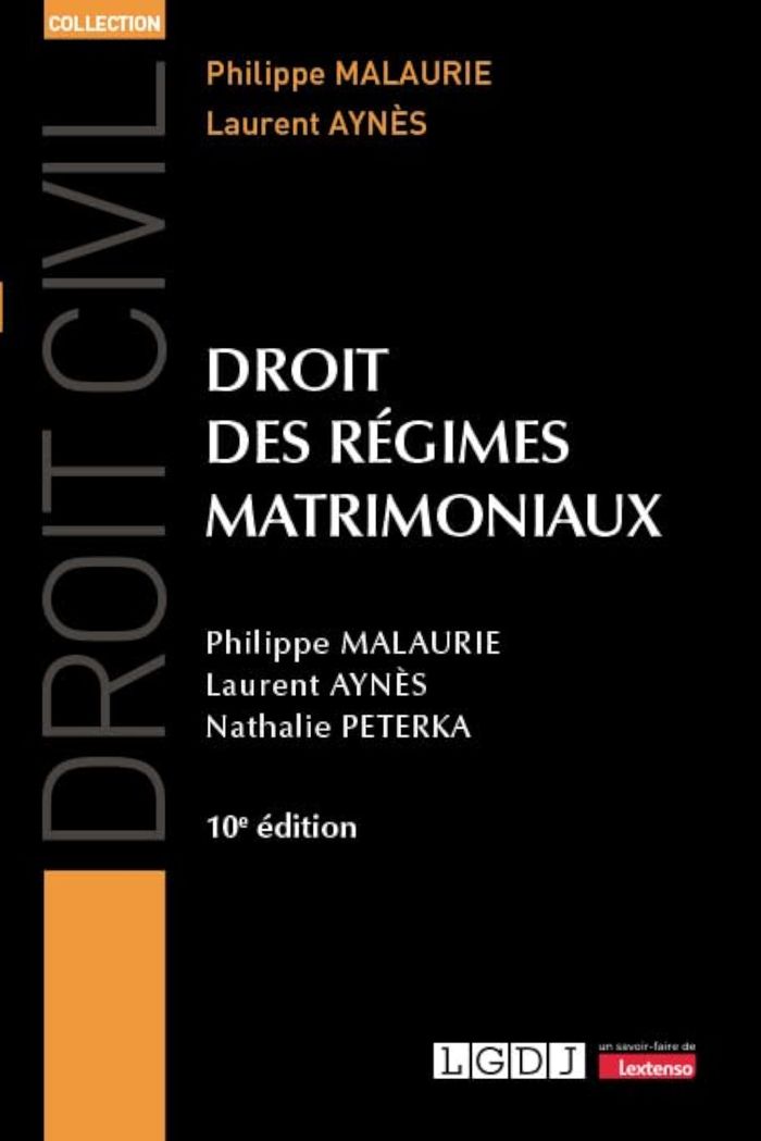 Couverture du livre « Droit des régimes matrimoniaux » de Philippe Malaurie, librairie Les Contes Infusés à Corte