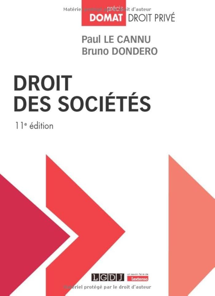 Couverture du livre « Droit des sociétés » de Paul Le Cannu, librairie Les Contes Infusés à Corte