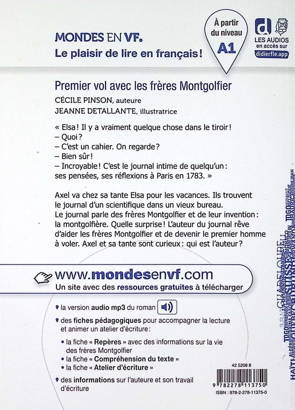 Quatrième de couverture de « Premier vol avec les frères Montgolfier »