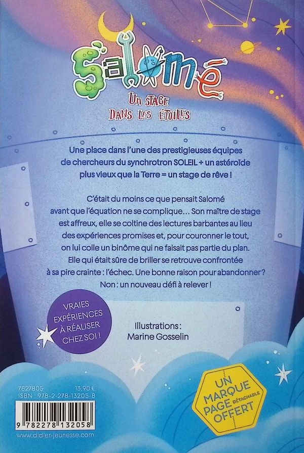 Quatrième de couverture de « Salomé : un stage dans les étoiles »